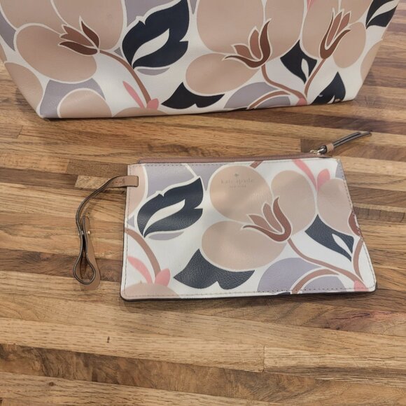 NWOT Kate Spade ♠️ Arch Spring Floral Tote Set w Small Zip Pouch - Picture 6 of 13